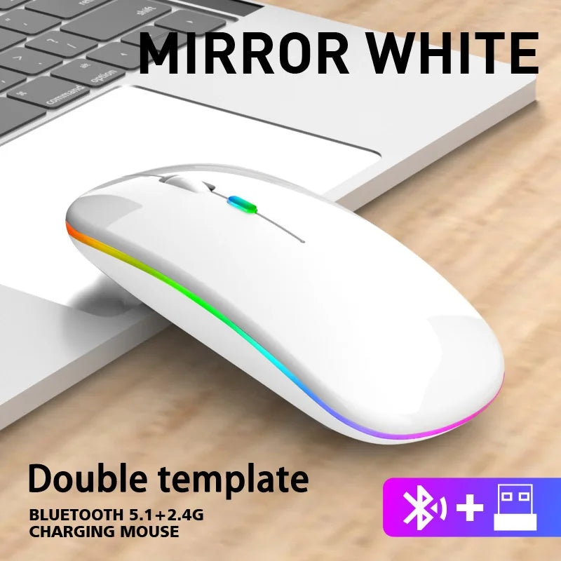 Wireless Mouse for Laptop PC Bluetooth RGB Rechargeable Mouses Wireless Computer Silent Mice LED Backlit Ergonomic Gaming Mouse