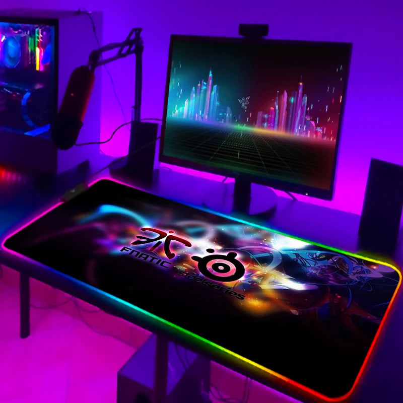 Rgb Mouse Pad Xxl Steelseries Laptop Mat Gaming Mousepad Backlit Keyboard Gamer Girl Table Pads Deskpad Mausepad Cs Go